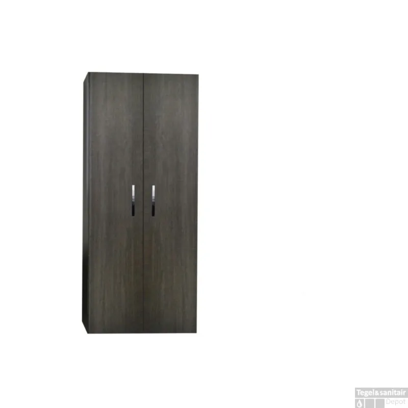 Weekendaanbieding Kolomkast Sanicare Q1/Q12/Q17 2-Deurs Soft-Closing Chromen Greep 160x67x32 cm Hoogglans Wit