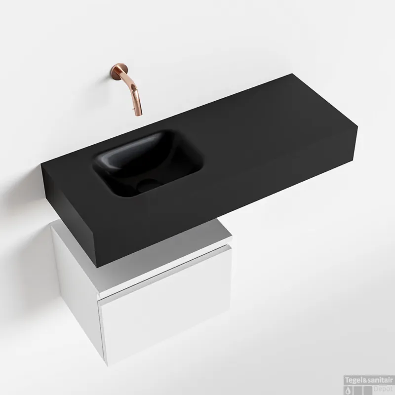 Op = Op MONDIAZ ANDOR 40cm toiletmeubel talc. LEX 80cm wastafel urban links geen kraangat