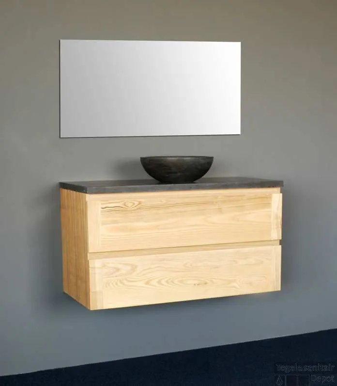 Direct Beschikbaar Badkamermeubelset Sanilux Wood Dynasty 100x47x50 cm Massief Eikenhout
