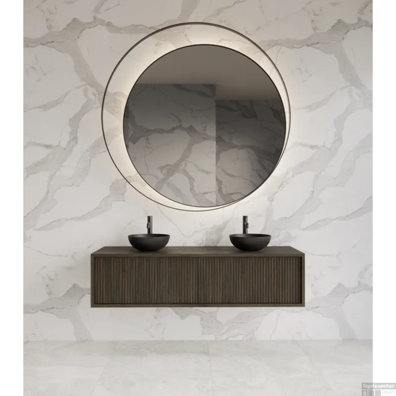 Superprijs Onderkast Gliss Design Heronimus 160x45x35 cm 2 Laden Met Topplaat Charcoal
