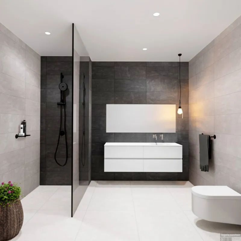 Premium Badkamermeubel Solid Surface BWS Stockholm 200x46 cm Mat Wit Wasbak Rechts (0 kraangaten, 4 lades)