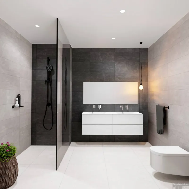 Badkamermeubel Solid Surface BWS Oslo 200x46 cm Mat Wit Wasbak Dubbel (0 kraangaten, 4 lades) Nieuw