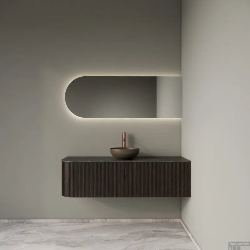 Premium Badkamermeubelset Gliss Design Alluro 140 cm Rechts Ebony