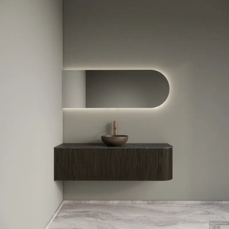Speciale Aanbieding Badkamermeubelset Gliss Design Alluro 140 cm Links Charcoal