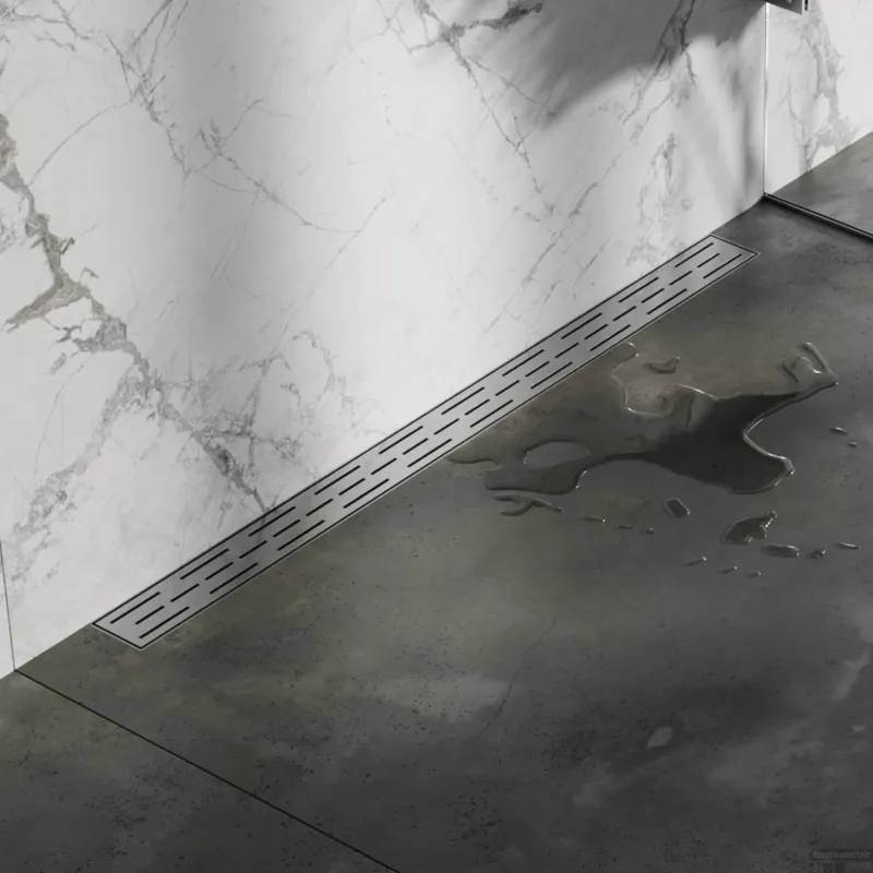 Must-Have Douchegoot Brauer WallDrain RVS Geborsteld Muur Montage 100x7 cm Inclusief Sifon Kunststof Standaard Rooster
