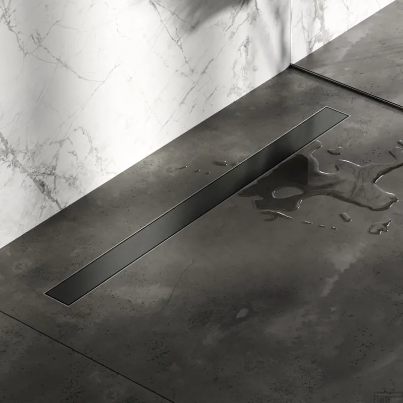 Douchegoot Brauer Gunmetal Edition Inclusief Vloerflens 100x7 cm Zero Tegelinlegrooster Omkeerbaar Flitsaanbieding