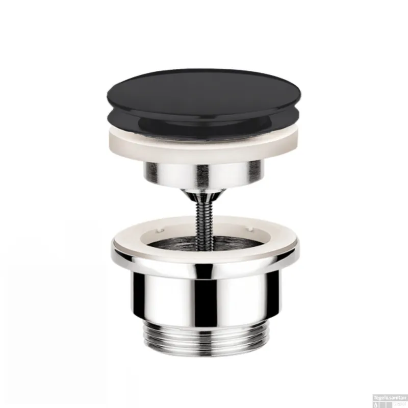 Express Levering Clickwaste Hotbath Cobber Afvoerplug met Schroef Rond Mat Zwart