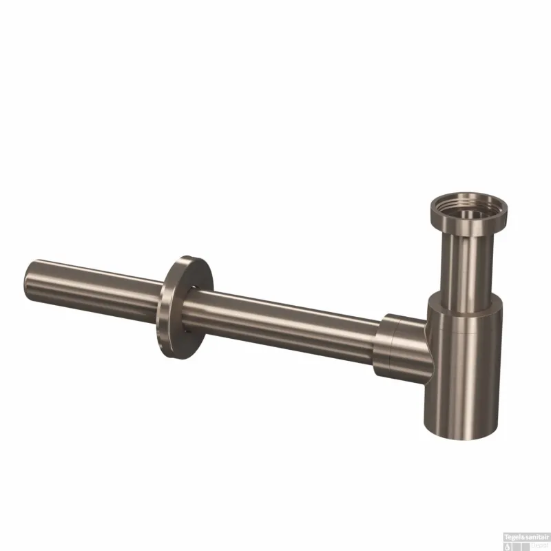 Bekersifon INK Laag Model incl Muurbuis en Rozet Brushed Nickel Bestseller