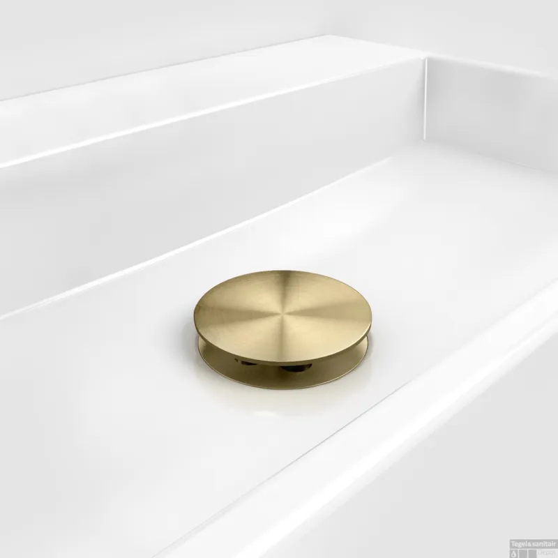 Afvoerplug Niet Afsluitbaar Clou Goud Geborsteld Goud PVD Dagaanbieding
