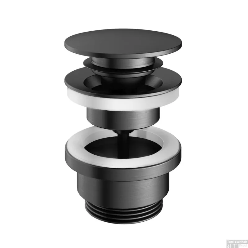 Betaalbaar Clickwaste Hotbath Gal Afvoerplug met Schroef Rond Geborsteld Gunmetal PVD