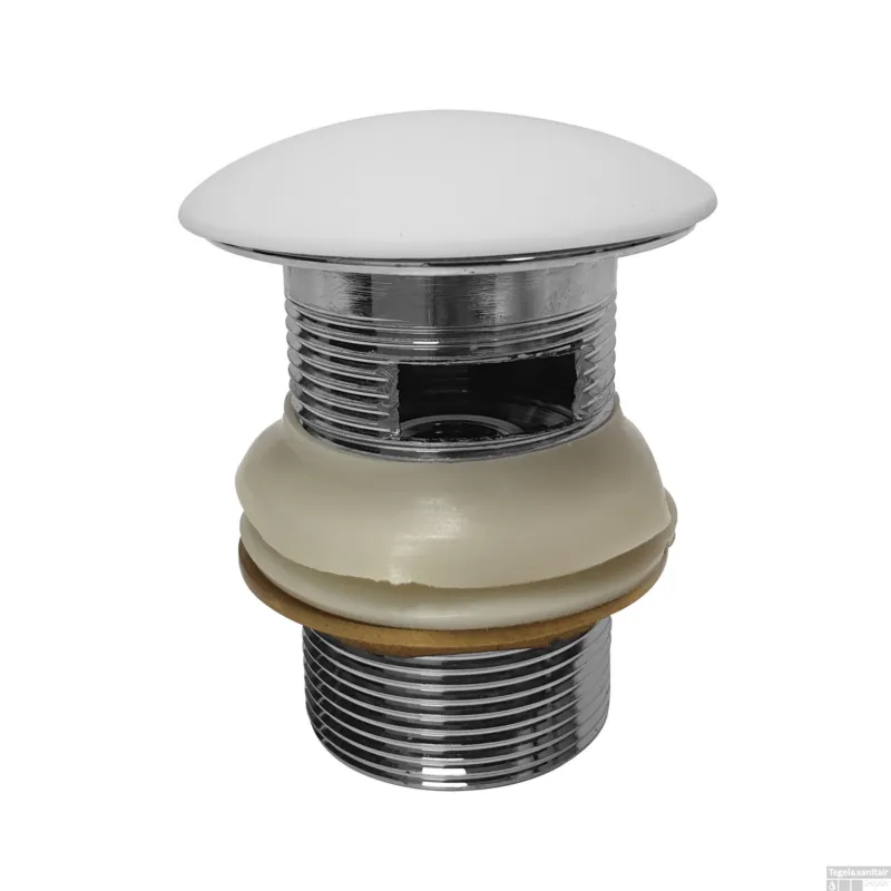 Uitverkoop Badafvoer Klikplug En Sifon met Solid Surface Cover Chroom Mat Wit OP=OP