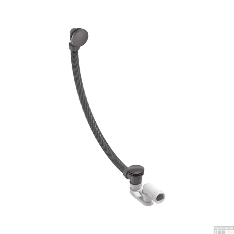Nieuw Badoverloopset MAY Incl. Sifon Geborsteld Carbon Black PVD