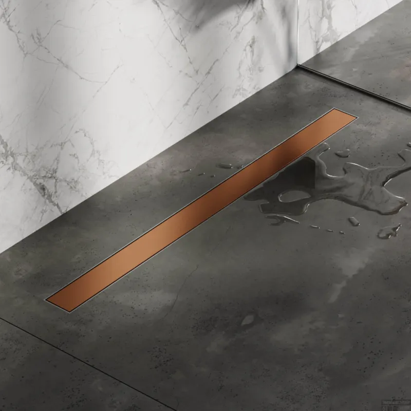 Dagaanbieding Douchegoot Brauer Brons Inclusief Vloerflens 100x7 cm Zero Tegelinlegrooster Omkeerbaar