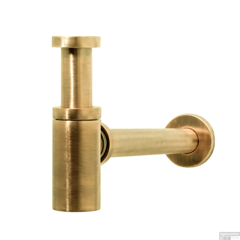 Wastafel Sifon Hotbath Cobber Rond Geborsteld Messing Living Colours Hete Deal
