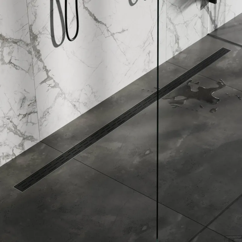 Douchegoot Brauer StanDrain 180x7 cm Zwart Vloerflens Inclusief Kunststof Sifon Verstelbare Poten Hete Deal