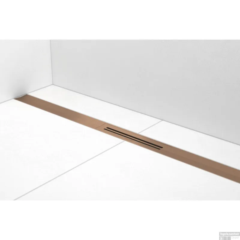 Douchegoot Easy Drain R-Line Clean 90cm Brushed Red Gold Uitverkoop