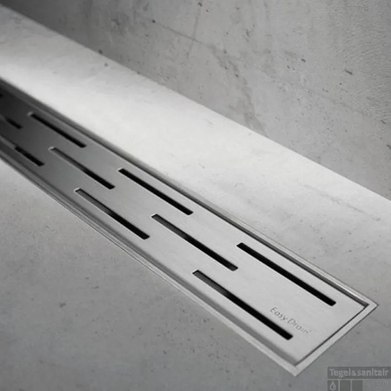 Nieuw Easy Drain Compact Taf Modulo Design Douchegoot 70 Cm.rooster Classic Waterslot 50mm. Rvs Geborsteld