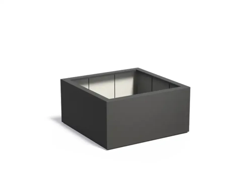 Adezz Carrez Plantenbak Polyester Vierkant 120 x 120 x 60 cm Zwartgrijs Merkproduct
