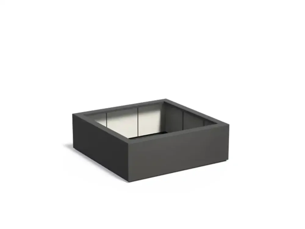 Hete Deal Adezz Carrez Plantenbak Polyester Vierkant 120 x 120 x 40 cm Zwartgrijs
