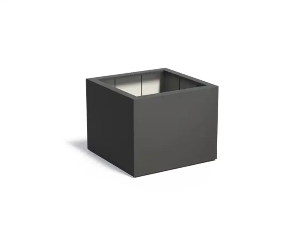 Flitsaanbieding Adezz Carrez Plantenbak Polyester Vierkant 100 x 100 x 80 cm Zwartgrijs