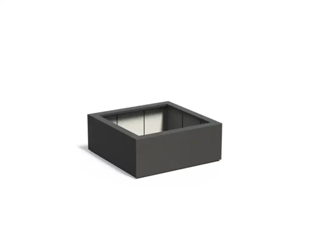 Direct Verzonden Adezz Carrez Plantenbak Polyester Vierkant 100 x 100 x 40 cm Zwartgrijs