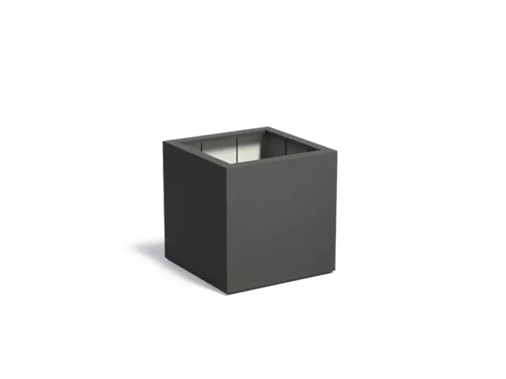 Adezz Carrez Plantenbak Polyester Vierkant 80 x 80 x 80 cm Zwartgrijs Flitsaanbieding