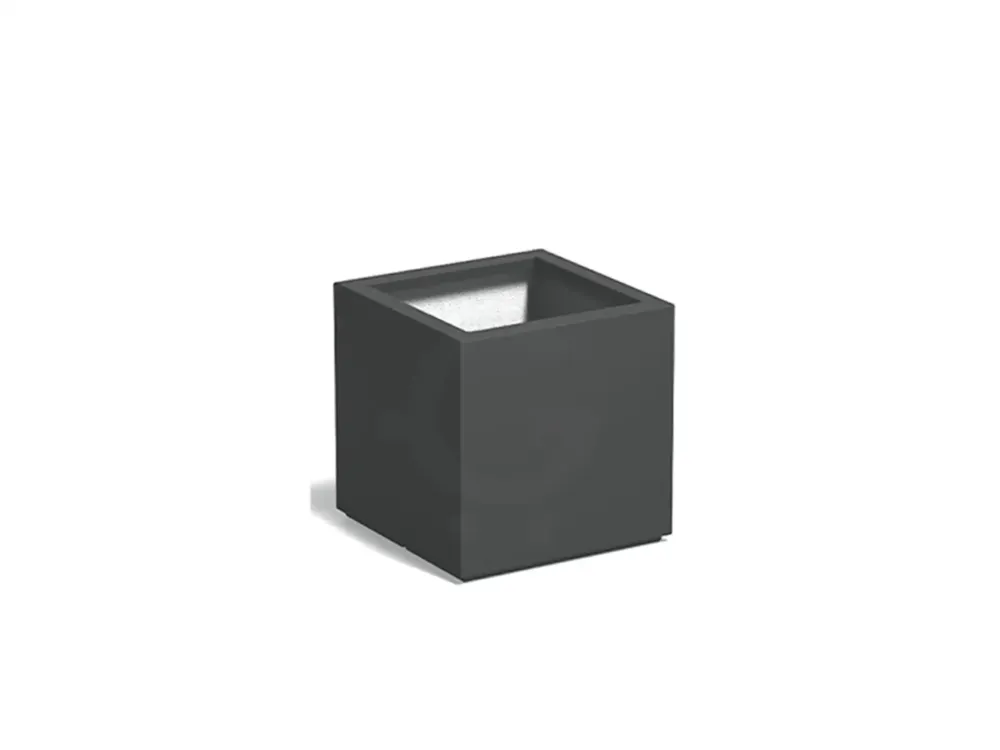 Express Levering Adezz Carrez Plantenbak Polyester Vierkant 80 x 80 x 80 cm Antracietgrijs