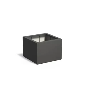 Adezz Carrez Plantenbak Polyester Vierkant 80 x 80 x 60 cm Zwartgrijs Betrouwbaar
