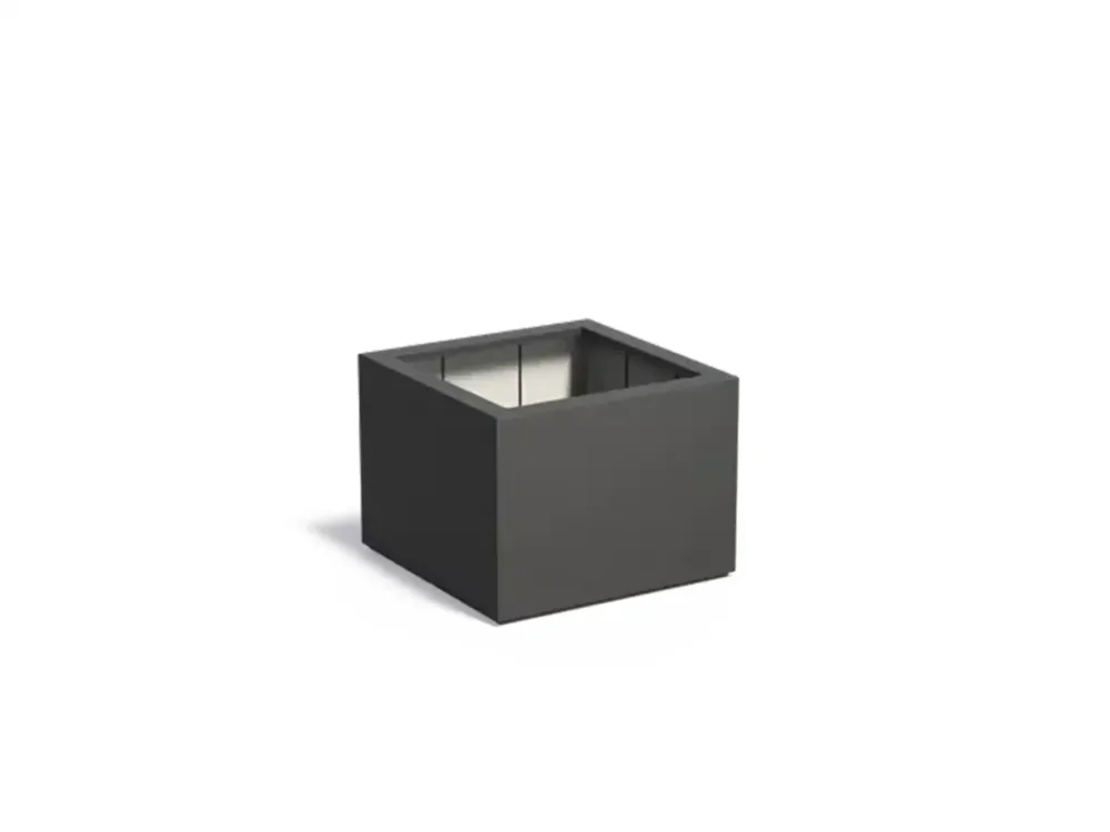 Adezz Carrez Plantenbak Polyester Vierkant 80 x 80 x 60 cm Zwartgrijs Betrouwbaar