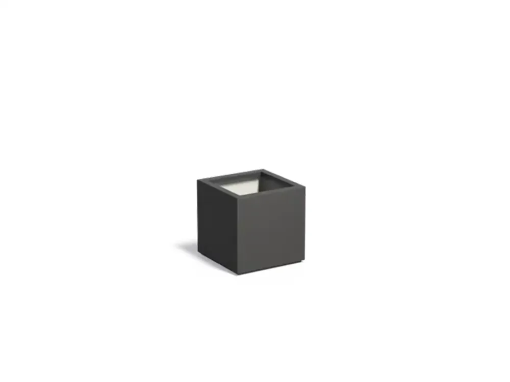Adezz Carrez Plantenbak Polyester Vierkant 50 x 50 x 50 cm Zwartgrijs Direct Verzonden
