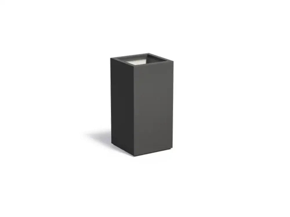 Exclusieve Aanbieding Adezz Carrez Plantenbak Polyester Vierkant 50 x 50 x 100 cm Zwartgrijs