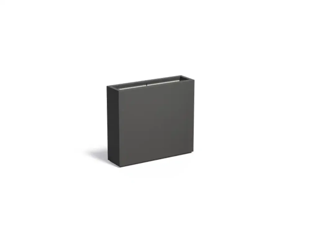 Adezz Carrez Plantenbak Polyester Rechthoek 90 x 25 x 80 cm Zwartgrijs Must-Have