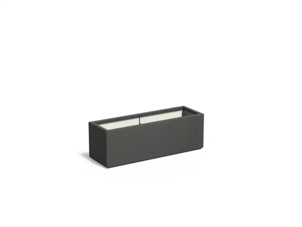Nu Kopen Adezz Carrez Plantenbak Polyester Rechthoek 120 x 40 x 40 cm Zwartgrijs