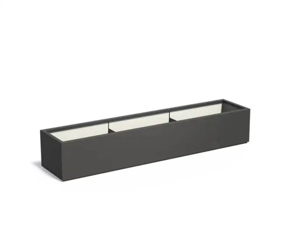 Must-Have Adezz Carrez Plantenbak Polyester Rechthoek 230 x 50 x 40 cm Zwartgrijs