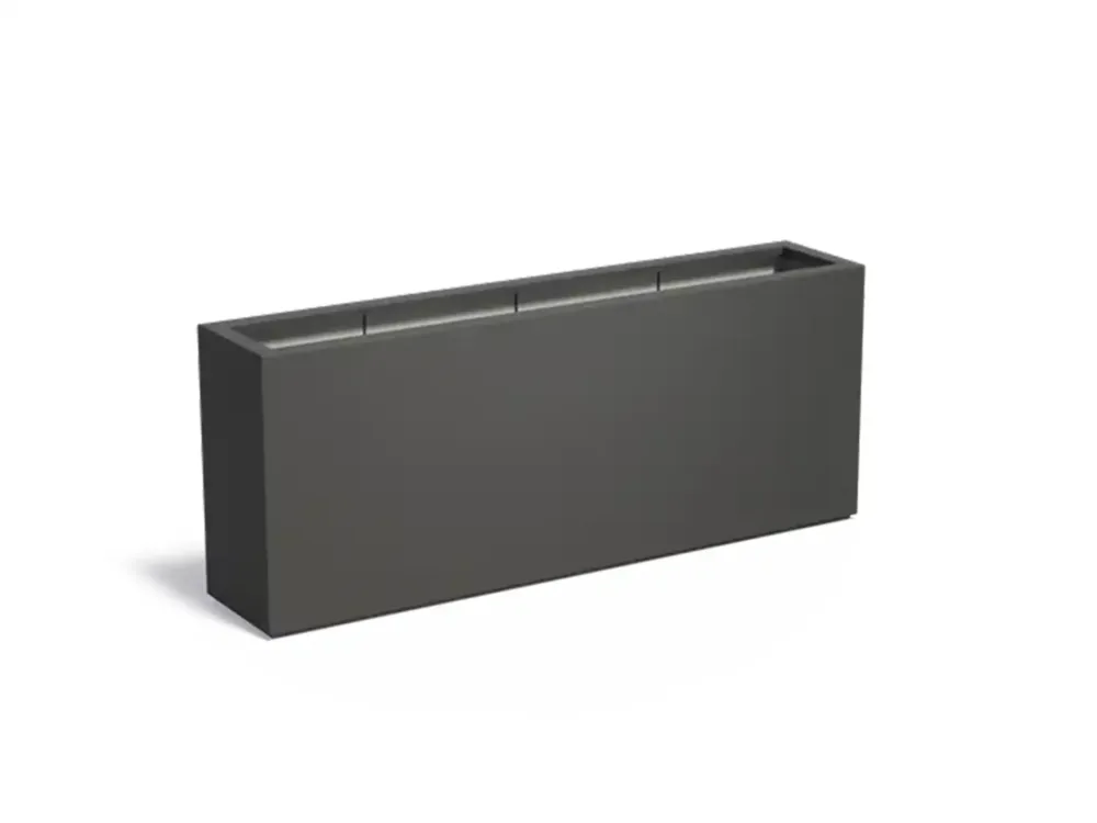 Adezz Carrez Plantenbak Polyester Rechthoek 200 x 40 x 80 cm Zwartgrijs Dagaanbieding