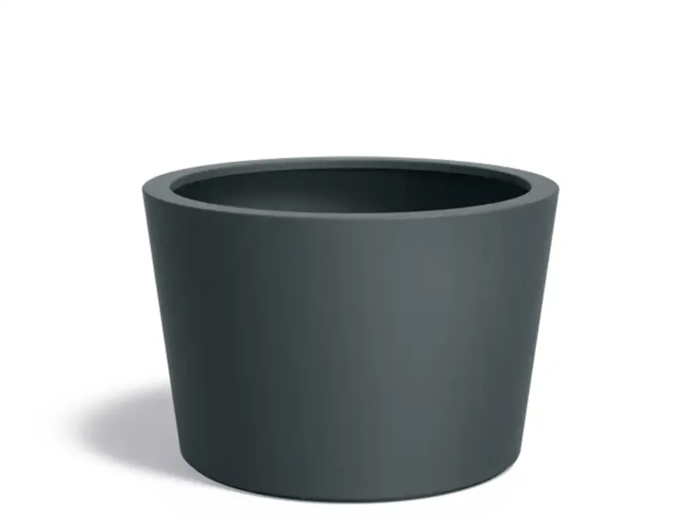 Flitsaanbieding Adezz Conic Plantenbak Polyester Rond Schuin 120 x 120 x 80 cm Antracietgrijs