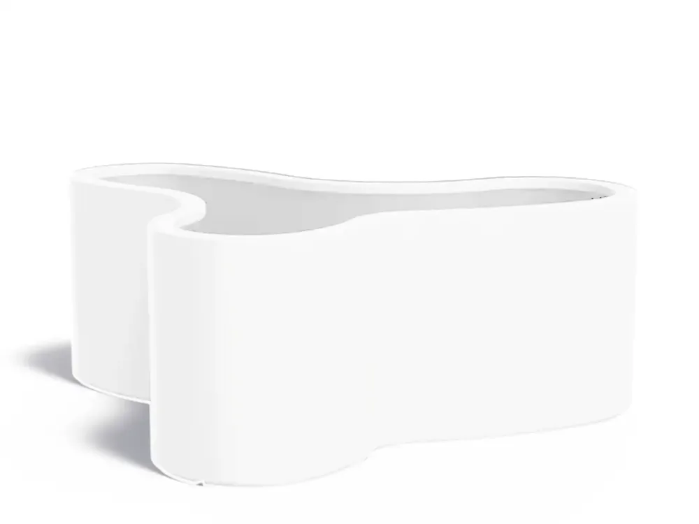 Adezz Organ Plantenbak Polyester Rond Organisch 161 x 133,5 x 60 cm Verkeerswit Populair
