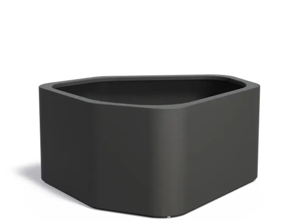Lage Prijs Adezz Shape Plantenbak Polyester Rond Hoeking 130 x 126 x 60 cm Zwartgrijs