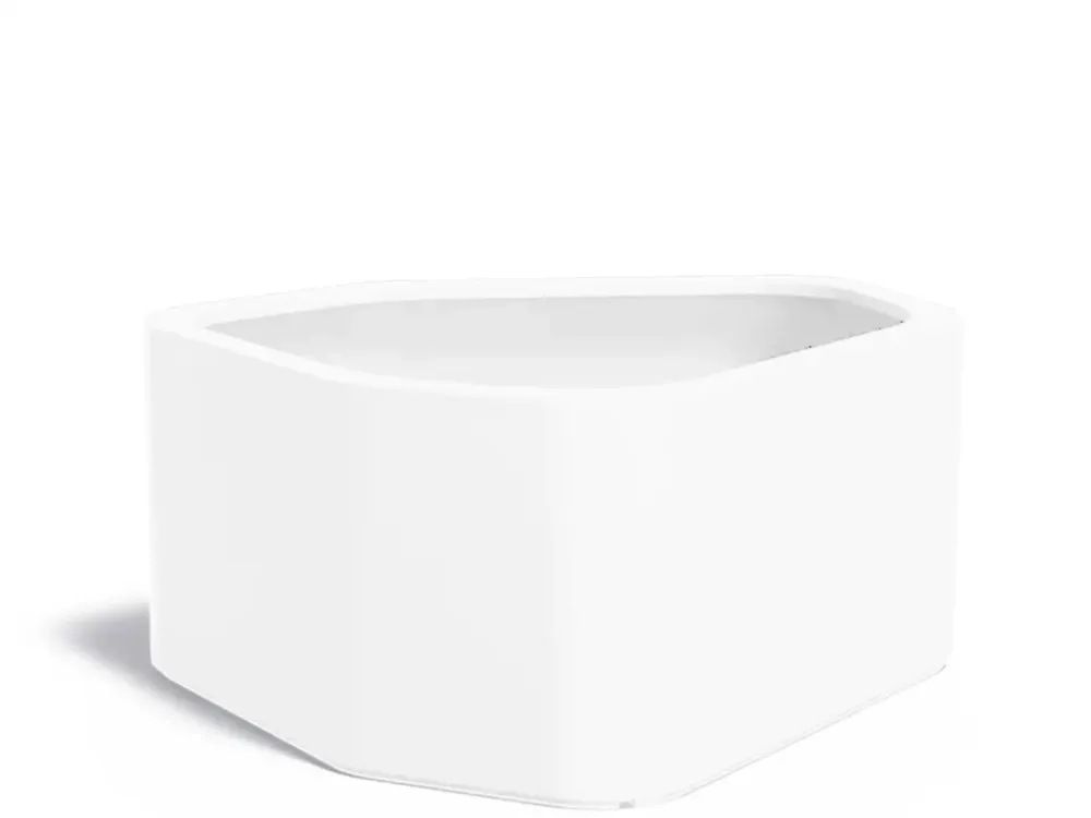 Premium Adezz Shape Plantenbak Polyester Rond Hoeking 130 x 126 x 60 cm Verkeerswit