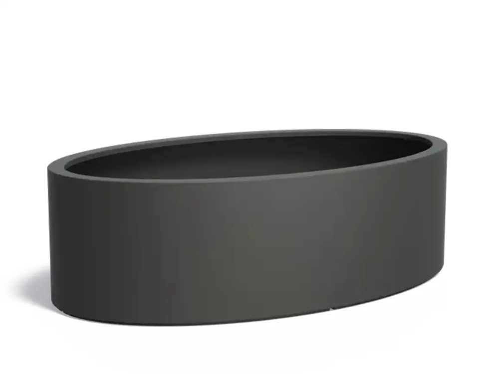 Adezz Ellipse Plantenbak Polyester Ovaal 200 x 120 x 60 cm Zwartgrijs Koopje