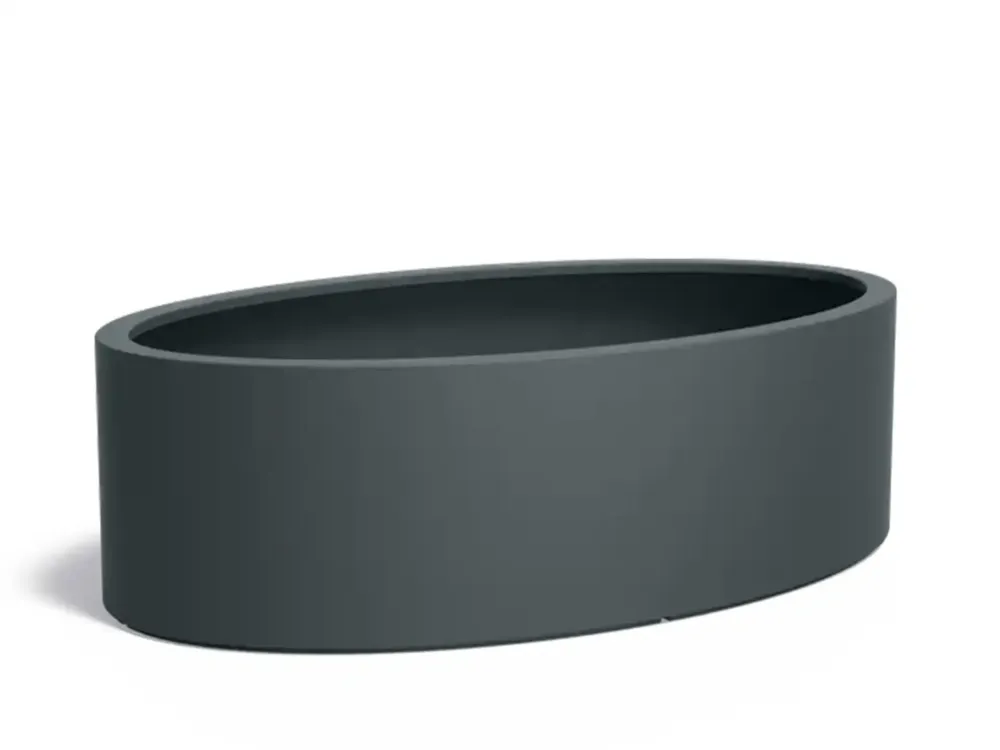 Voordeelprijs Adezz Ellipse Plantenbak Polyester Ovaal 200 x 120 x 60 cm Antracietgrijs