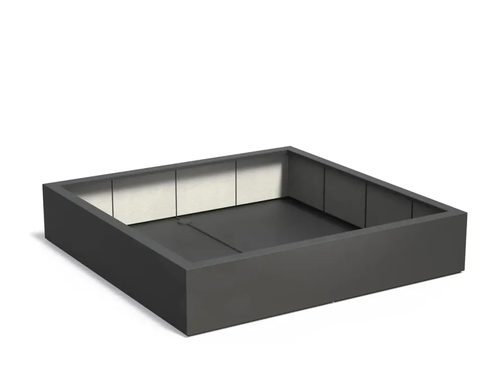 Hoge Kwaliteit Adezz Carrez Plantenbak Polyester Vierkant 200 x 200 x 40 cm Antracietgrijs