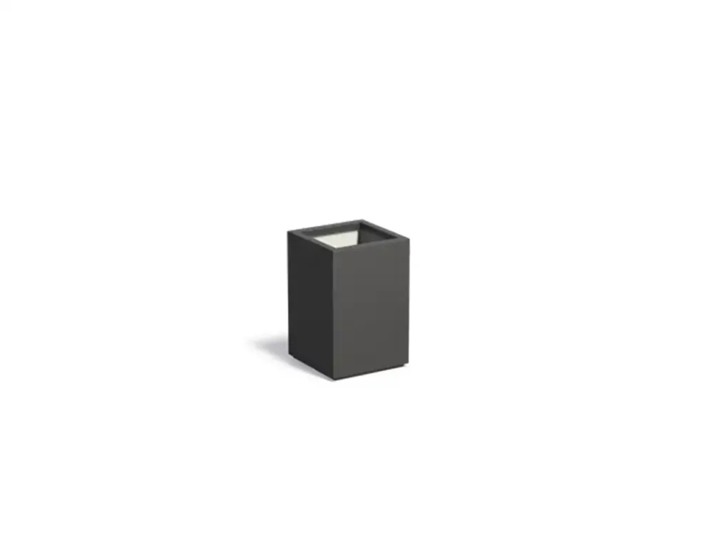 Direct Beschikbaar Adezz Carrez Plantenbak Polyester Vierkant 40 x 40 x 60 cm Zwartgrijs