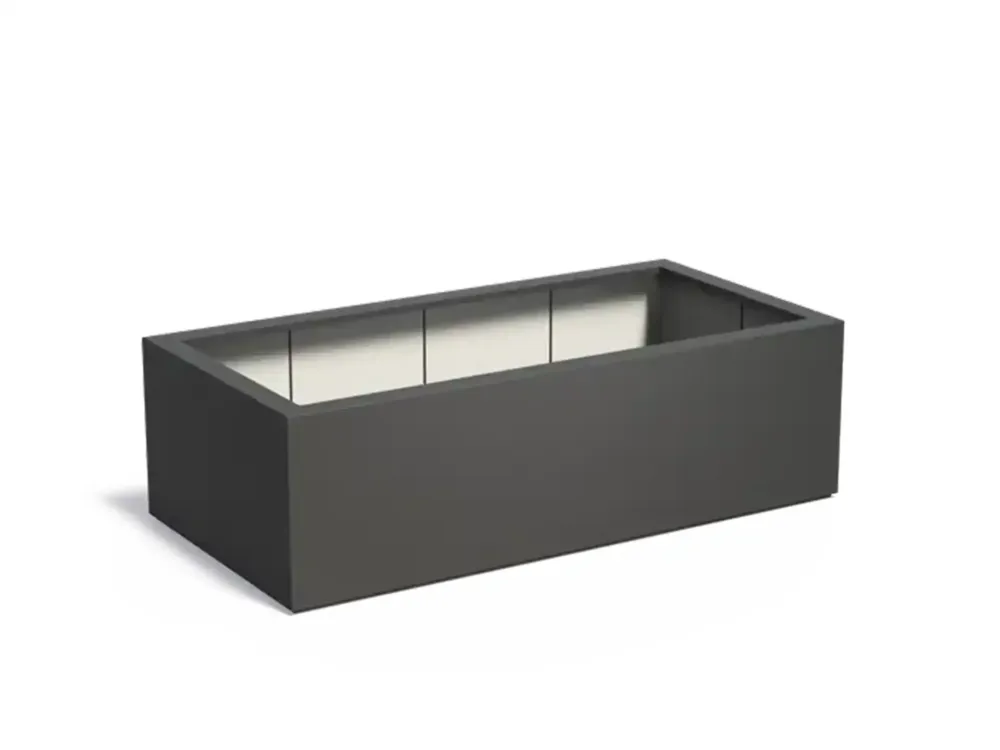 Adezz Carrez Plantenbak Polyester Rechthoek 200 x 100 x 60 cm Zwartgrijs Weekendaanbieding