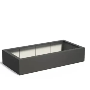 Hoge Kwaliteit Adezz Carrez Plantenbak Polyester Rechthoek 200 x 100 x 40 cm Zwartgrijs