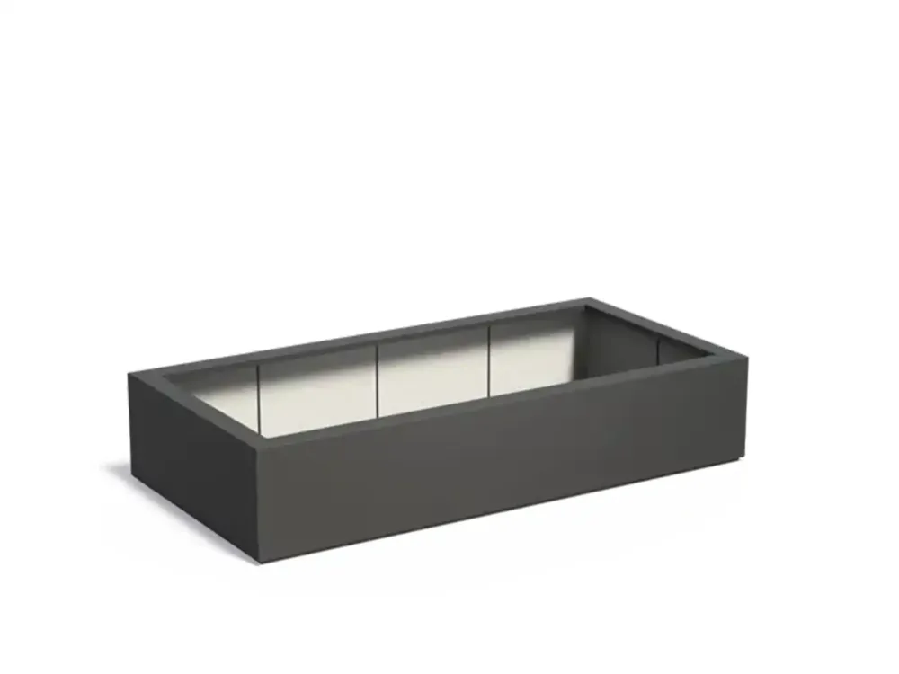 Hoge Kwaliteit Adezz Carrez Plantenbak Polyester Rechthoek 200 x 100 x 40 cm Zwartgrijs