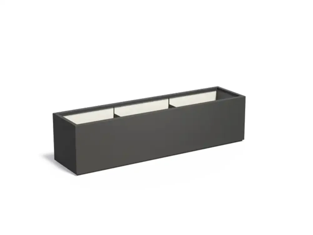Adezz Carrez Plantenbak Polyester Rechthoek 200 x 50 x 50 cm Zwartgrijs Merkproduct