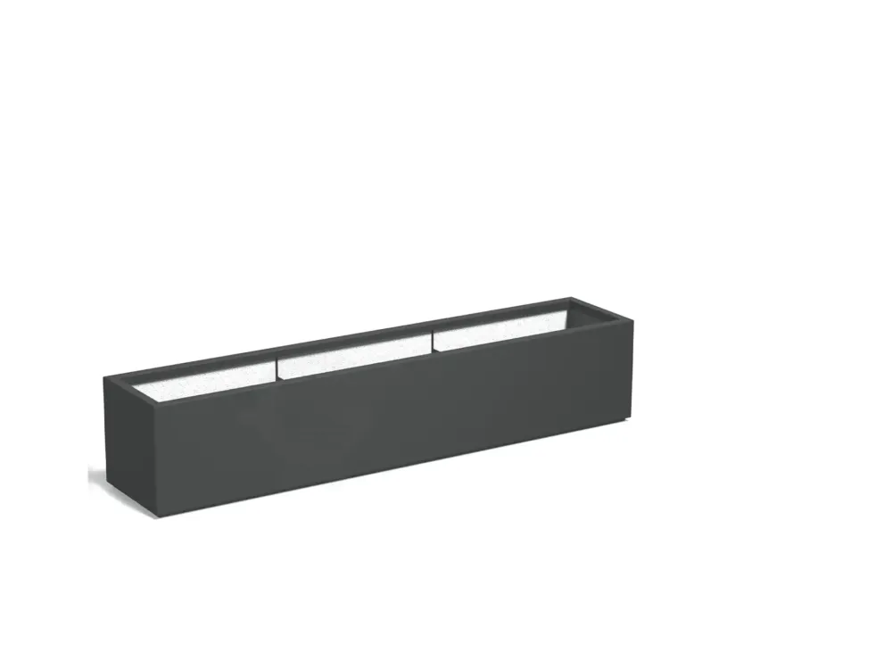 Adezz Carrez Plantenbak Polyester Rechthoek 200 x 40 x 40 cm Antracietgrijs Premium