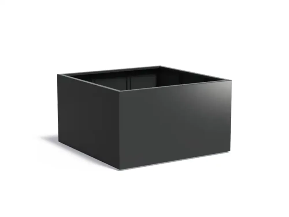 Adezz Carrez Aluminium Plantenbak Vierkant 140 x 140 x 80 cm Zwartgrijs Voordeelprijs