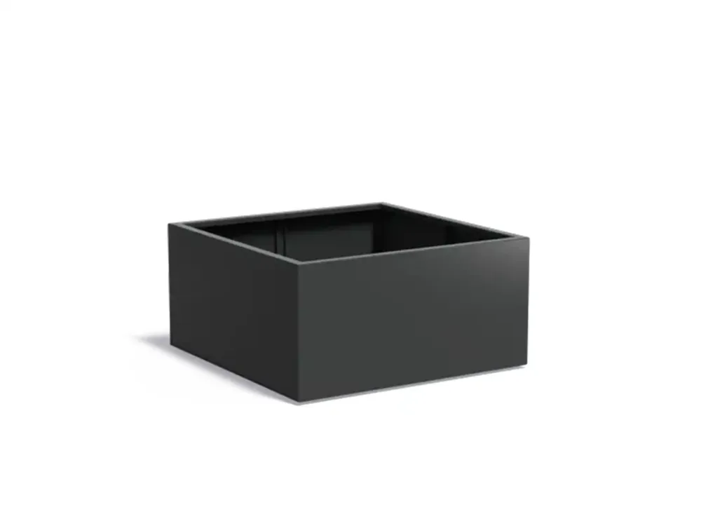Nu Kopen Adezz Carrez Aluminium Plantenbak Vierkant 120 x 120 x 60 cm Zwartgrijs